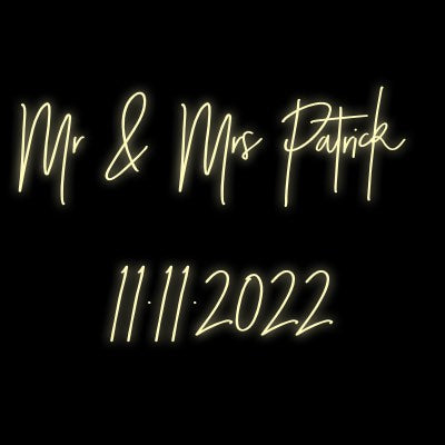 Custom Neon | Mr & Mrs Patrick 
11.11.2022