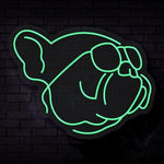 French Bulldog With Sunglasses Neon Sign