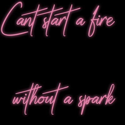 Custom Neon | Cant start a fire 
without a spark