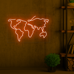 World Map Neon Sign